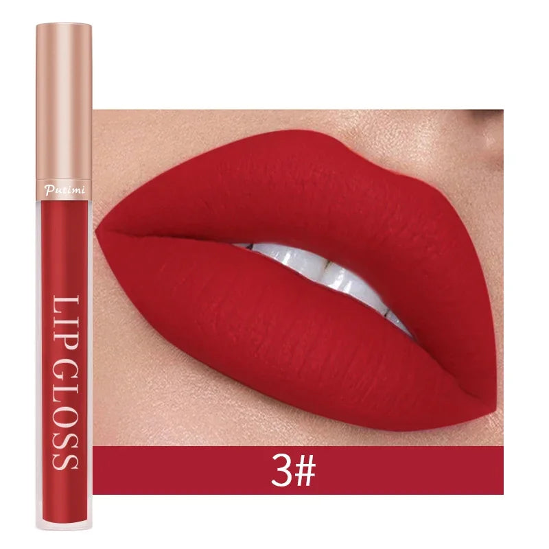 1PC Sexy Matte Lip Gloss Set Liquid Lipstick Waterproof Long Lasting Moisturizing Lipstick Women Lip Tint Beauty Cosmetics