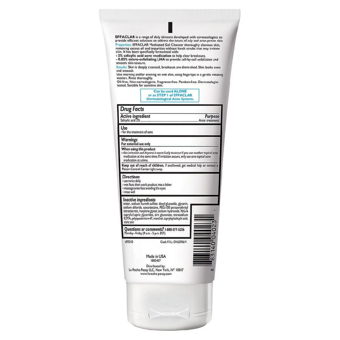 La Roche - Posay Effaclar Medicated Gel Acne Face Wash with Salicylic Acid