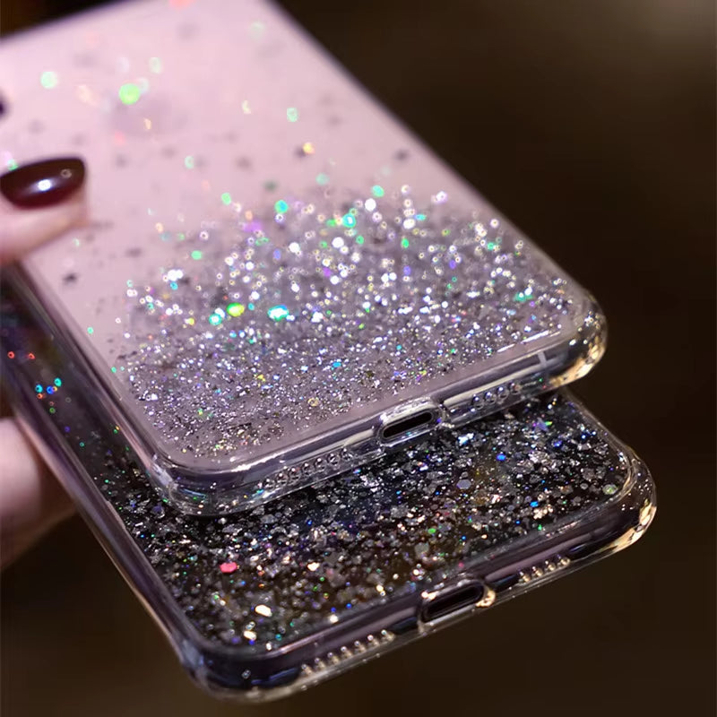 Case for Redmi A1 Gradient Glitter Star Soft Silicone Phone Cases for  Redmi A1 a 1 Case 6.52Inch Clear TPU Back Cover