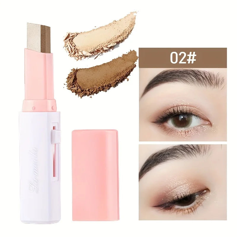 2 in 1 Pearly Highlighter Eyeshadow Stick Makeup Waterproof Long Lasting Glitter Eyeshadow Eyeliner Stick Eyes Makeup Cosmetics