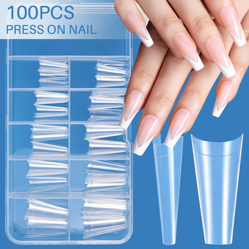 100PCS Short Square False Toenail Tips Full Cover White Artificial Fake Toenail Acrylic Foot Nail Art Tip Press on Toe Extension