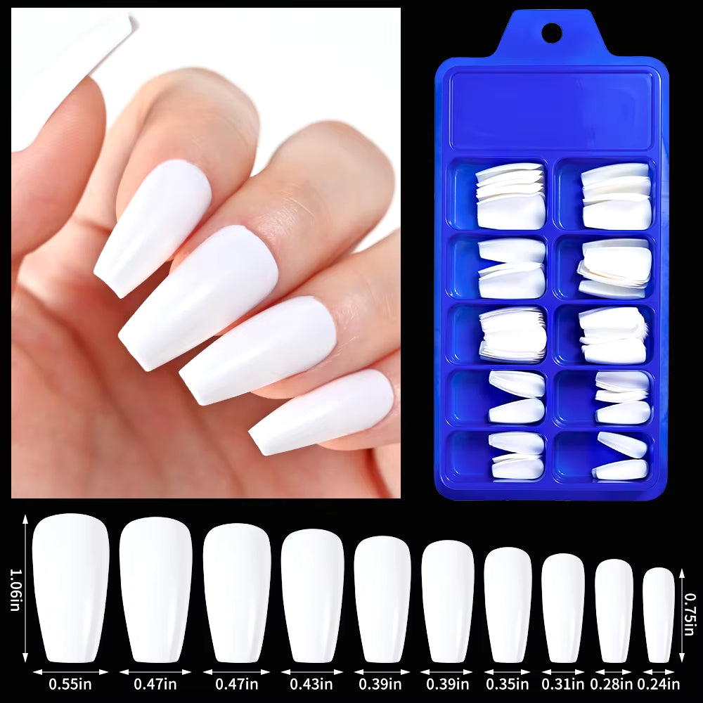 100PCS Short Square False Toenail Tips Full Cover White Artificial Fake Toenail Acrylic Foot Nail Art Tip Press on Toe Extension