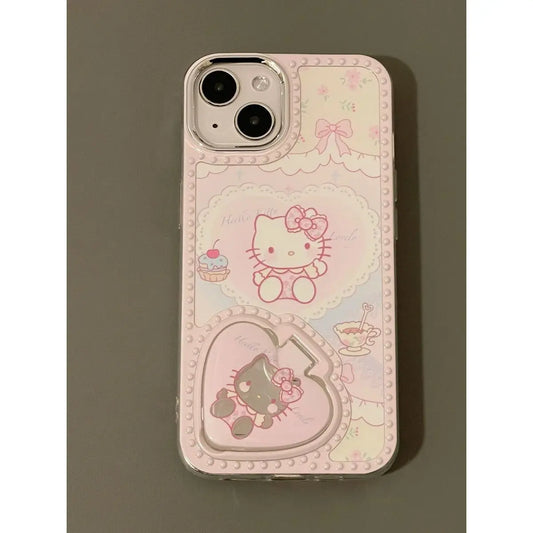 Kawaii Anime Character Ktcat Phone Case Cute Cartoon Iphone 13/14/15Promax Hello Kitty Anti-Fall Phone Protective Case