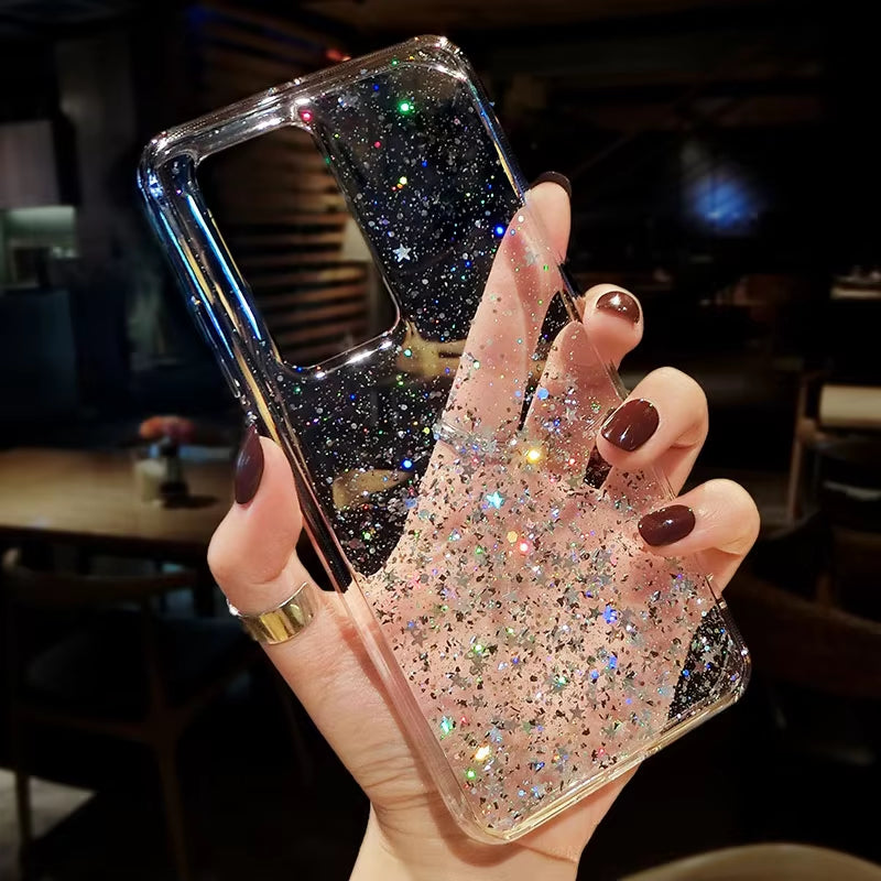 Case for Redmi A1 Gradient Glitter Star Soft Silicone Phone Cases for  Redmi A1 a 1 Case 6.52Inch Clear TPU Back Cover