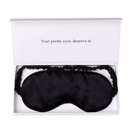 Silk Sleep Mask Light Blocking Luxury 100% Mulberry 19Mm Silk Eye Mask Eye Cover Blindfold Ultra Soft Light & Comfy anti Aging Skin Care with Travel Bag Gift Package