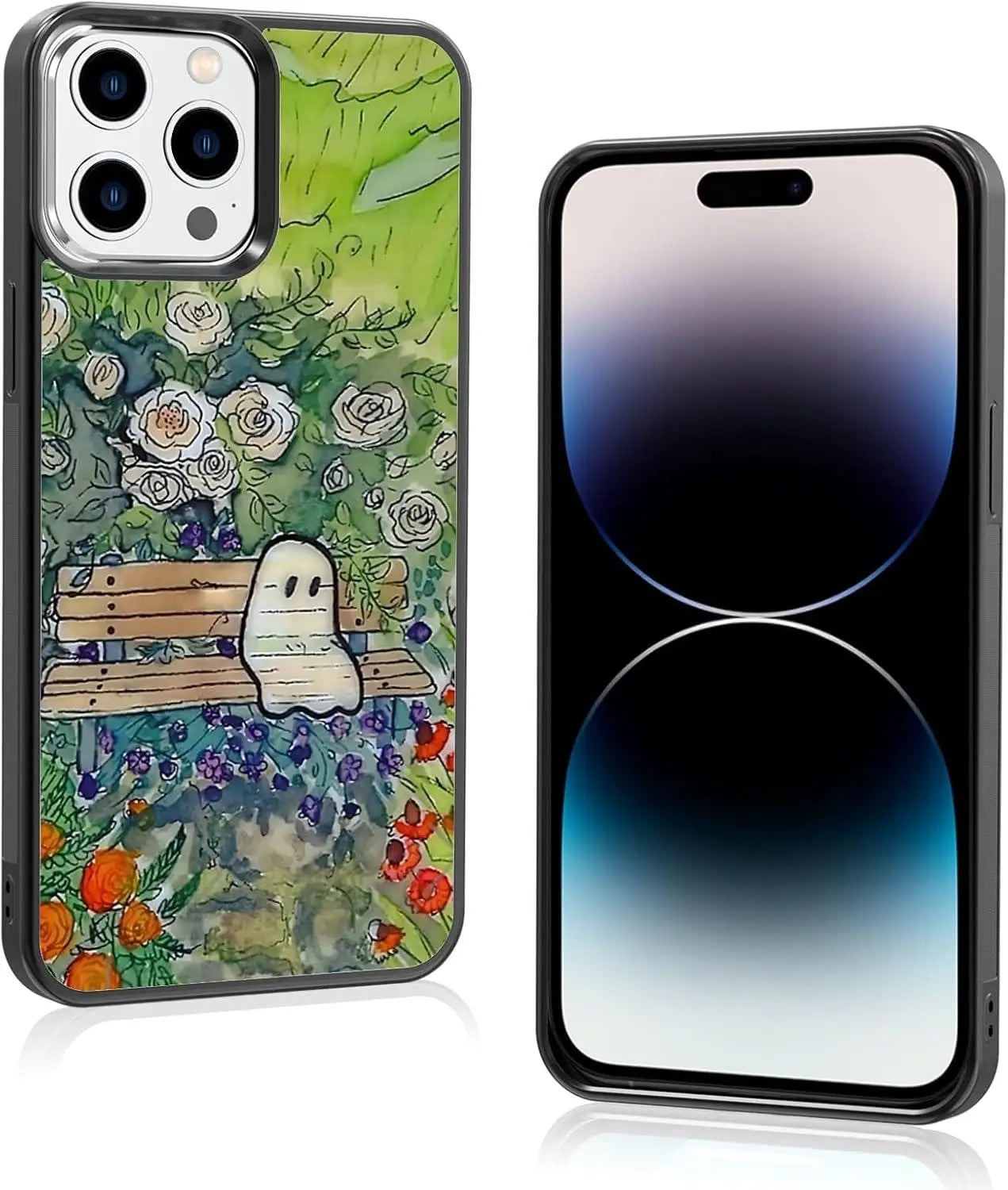 Cute Ghost Phone Case 14 15 Phone Case Non-Slip Pattern Design Soft Silicone Frame to Support Halloween Teen Lady Men New