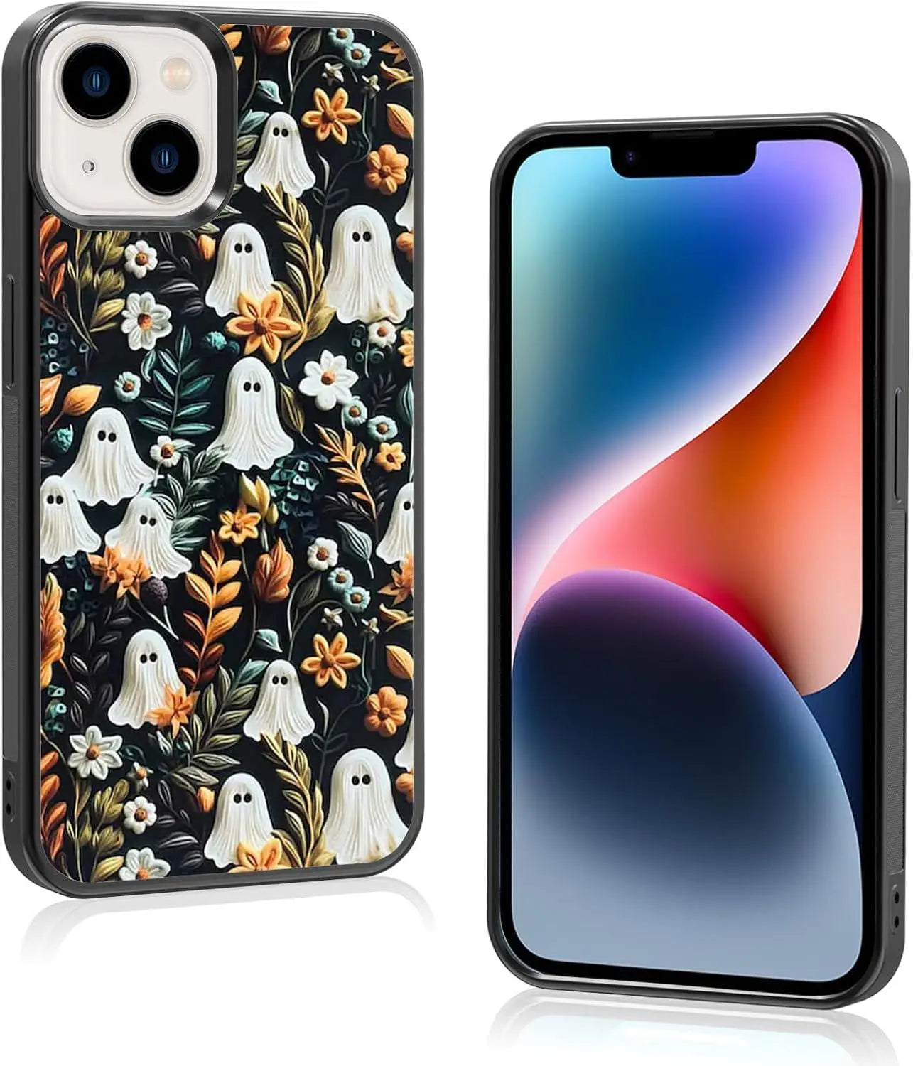 Cute Ghost Phone Case 14 15 Phone Case Non-Slip Pattern Design Soft Silicone Frame to Support Halloween Teen Lady Men New