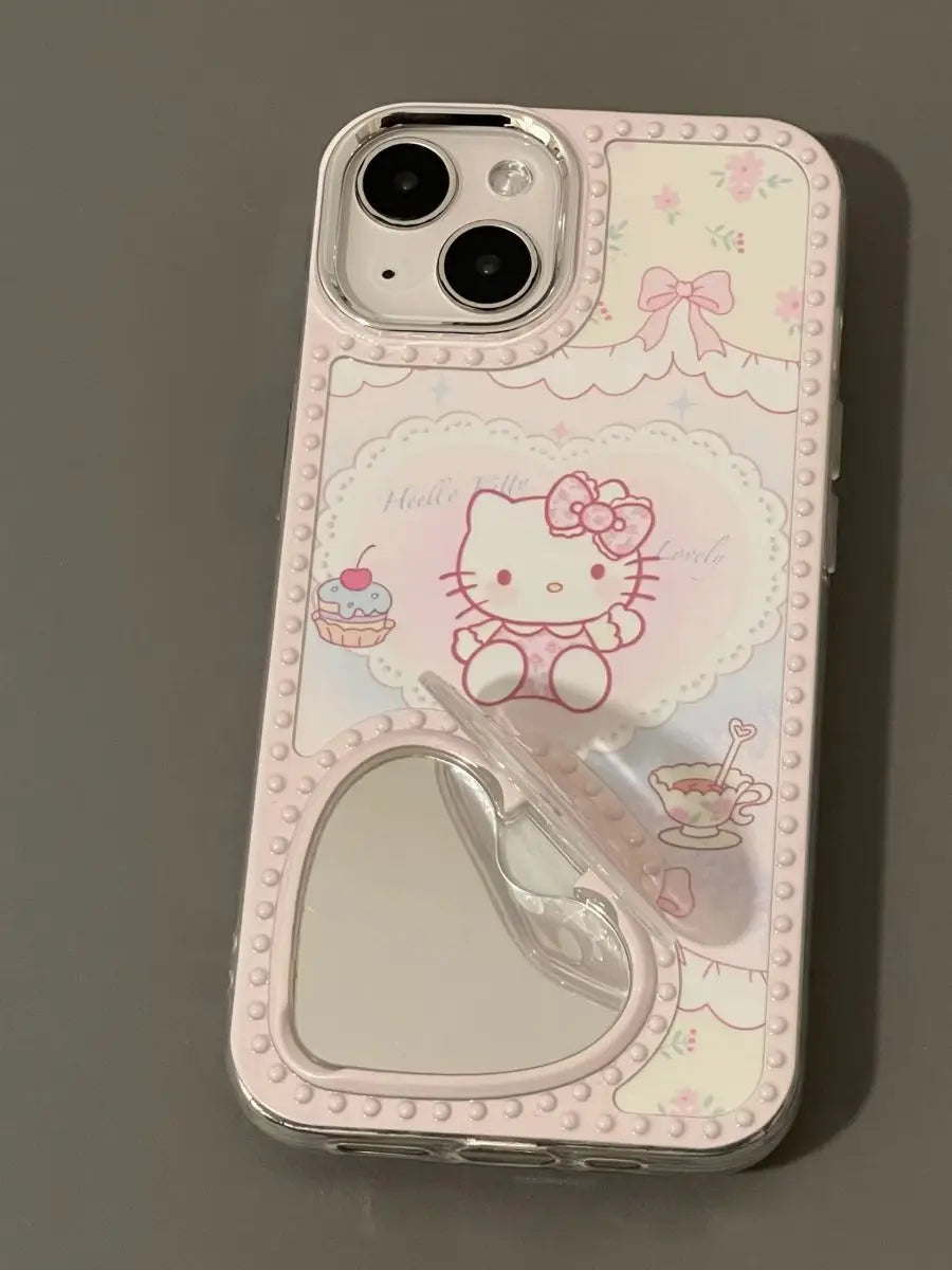 Kawaii Anime Character Ktcat Phone Case Cute Cartoon Iphone 13/14/15Promax Hello Kitty Anti-Fall Phone Protective Case