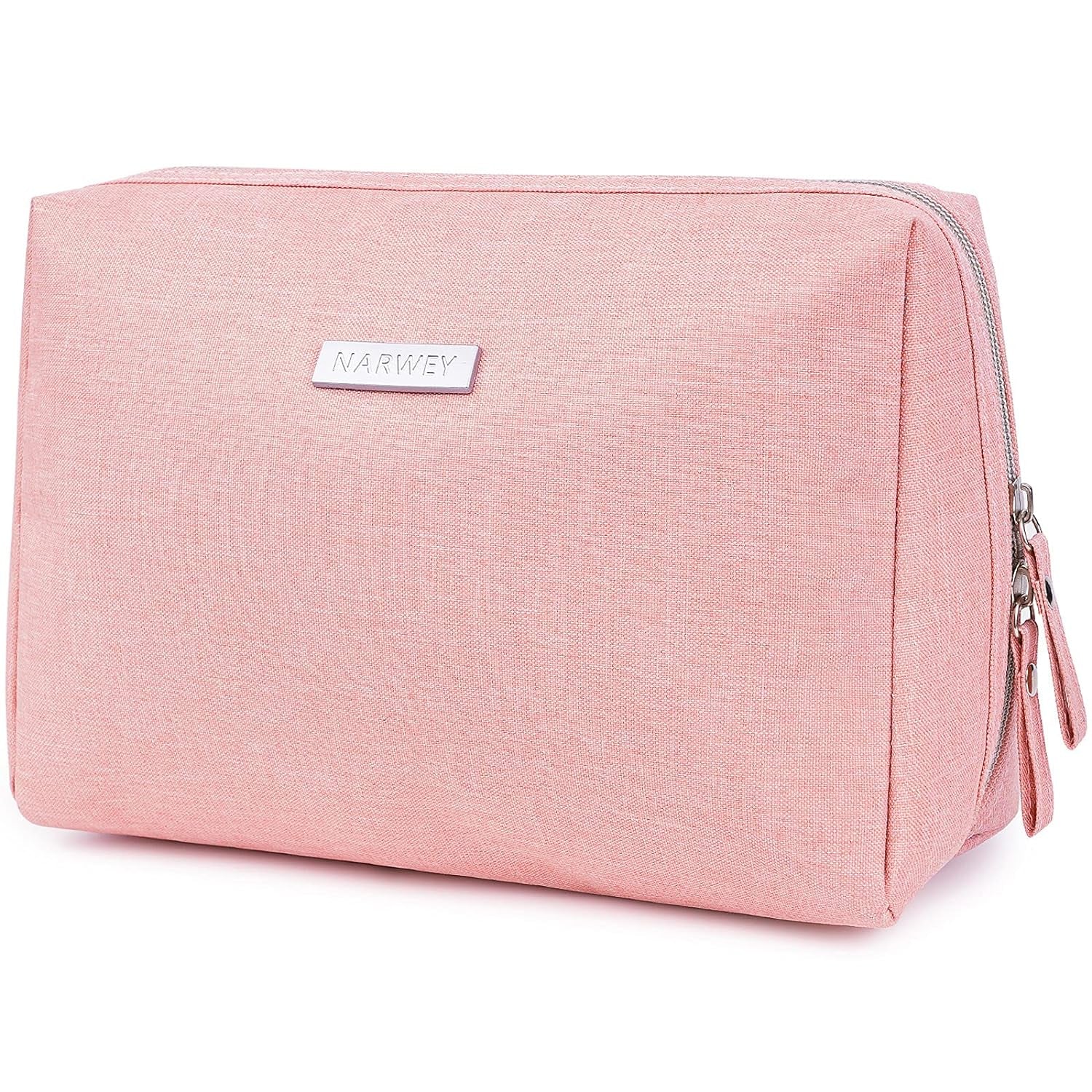 Large Makeup Bag Zipper Pouch Travel Cosmetic Organizer for Women (Large, Pink)