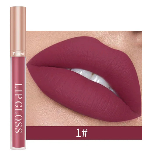 1PC Sexy Matte Lip Gloss Set Liquid Lipstick Waterproof Long Lasting Moisturizing Lipstick Women Lip Tint Beauty Cosmetics